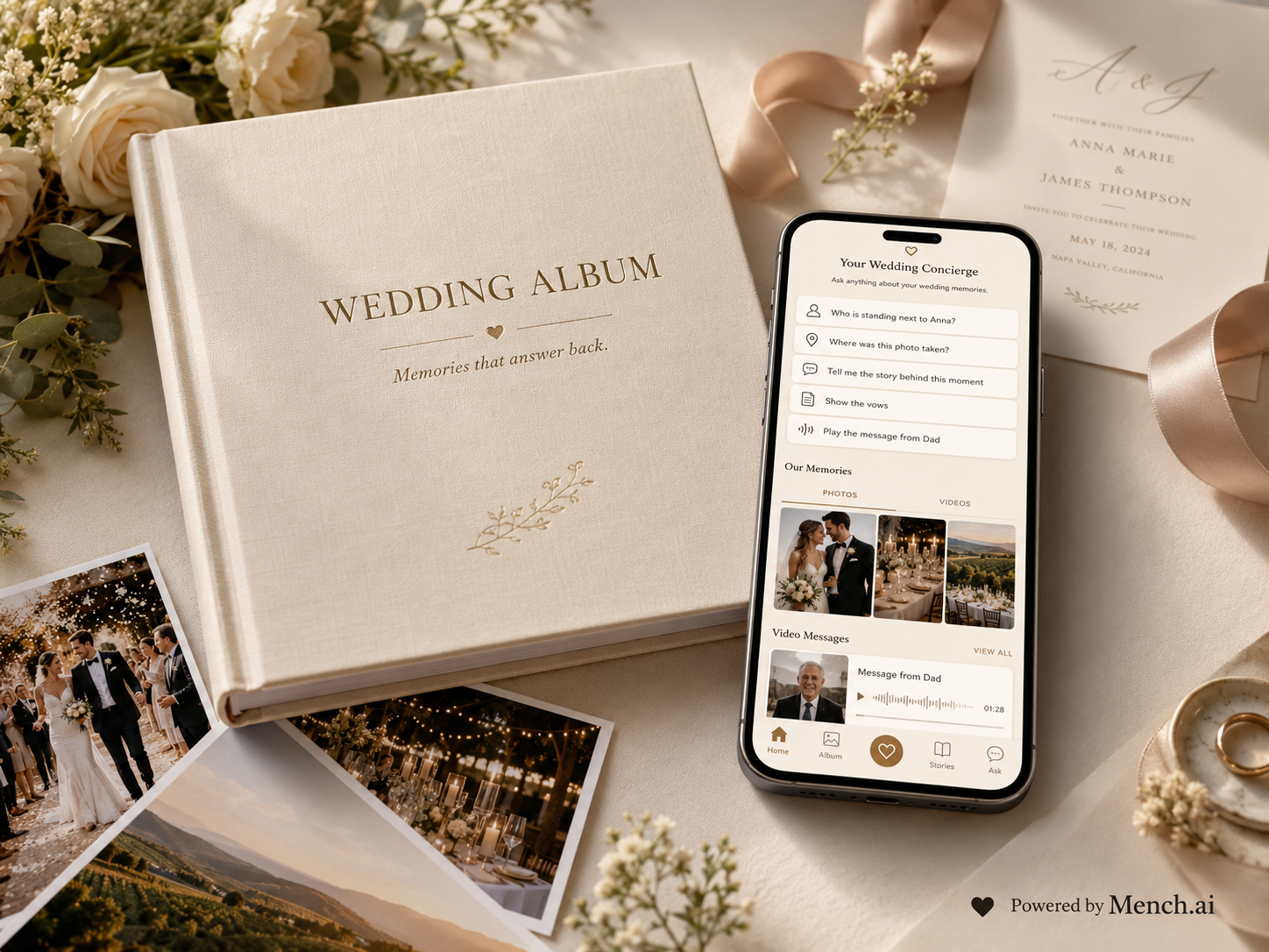 YOUR WEDDING ALBUM CAN ANSWER BACK.