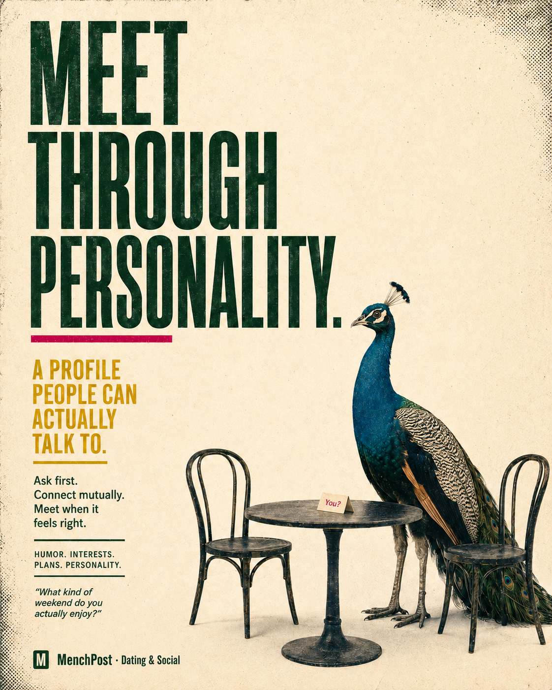 MEET THROUGH PERSONALITY.